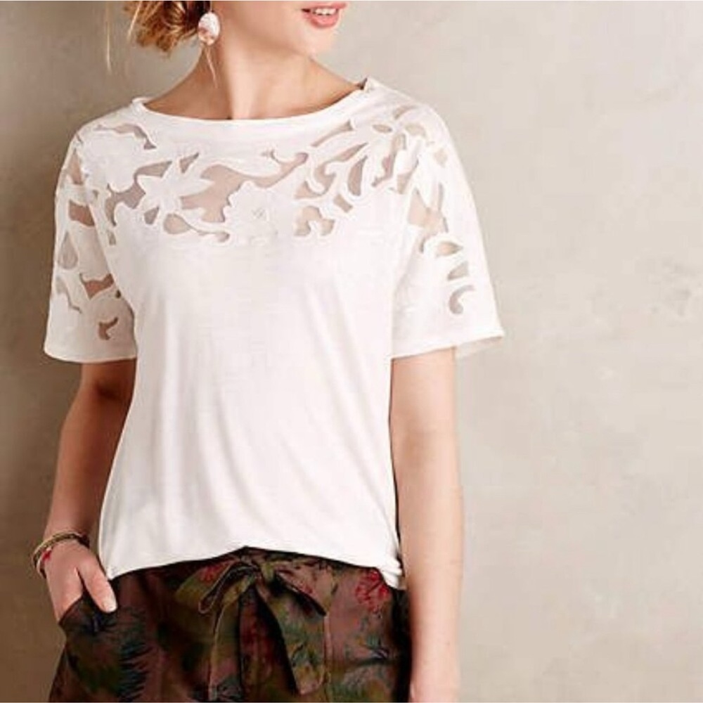 Antropologie Baraschi Calabas Lace Inset Tee S